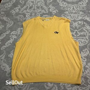 Cutter & Buck Men's Yellow Vintage Golf Sweater Vest Size XXL